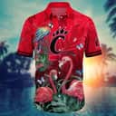 NCAA Cincinnati Bearcats Hawaiian Shirt Pink Flamingo And Palm Leaves