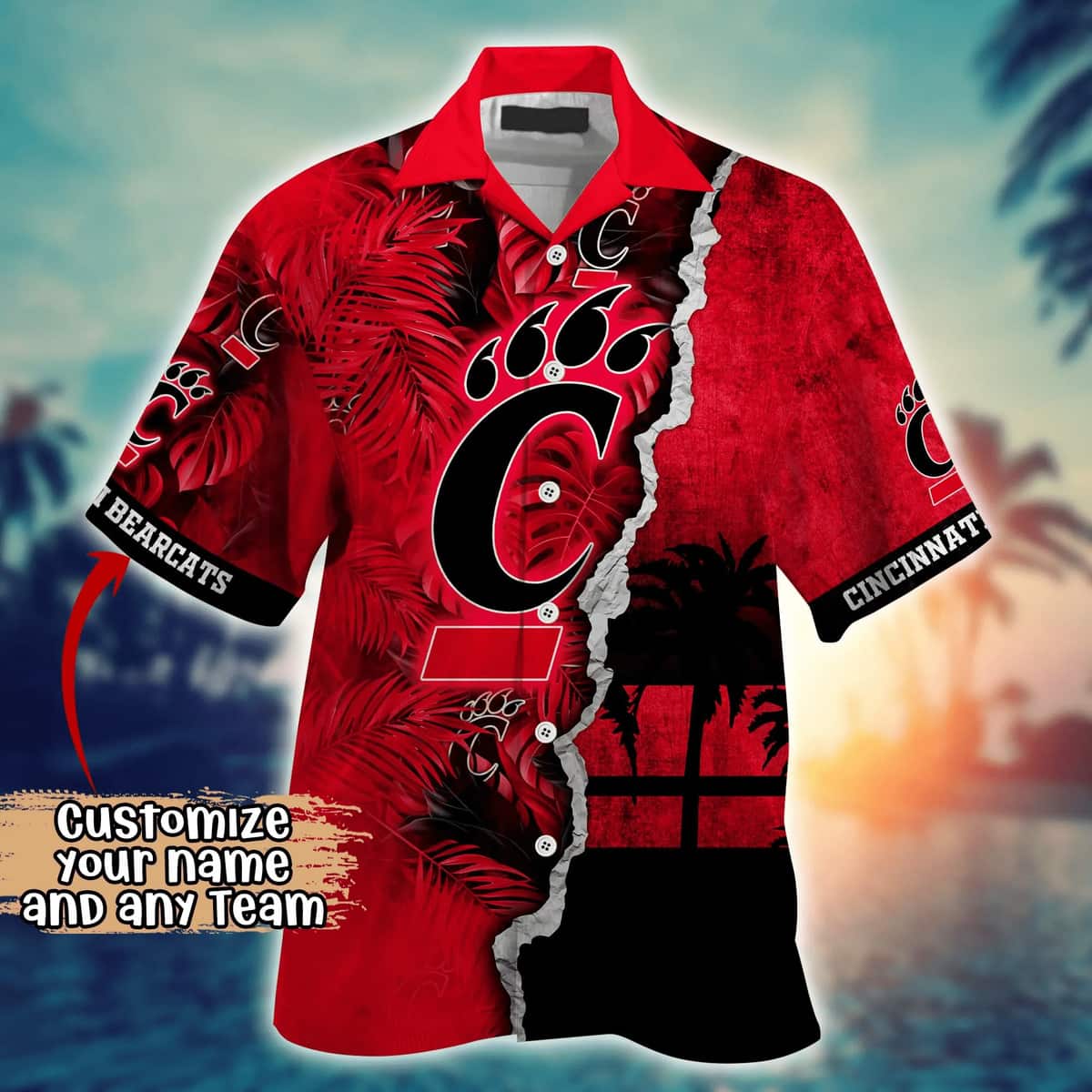 Vintage Aloha NCAA Cincinnati Bearcats Hawaiian Shirt Custom Name Beach Gift For Dad