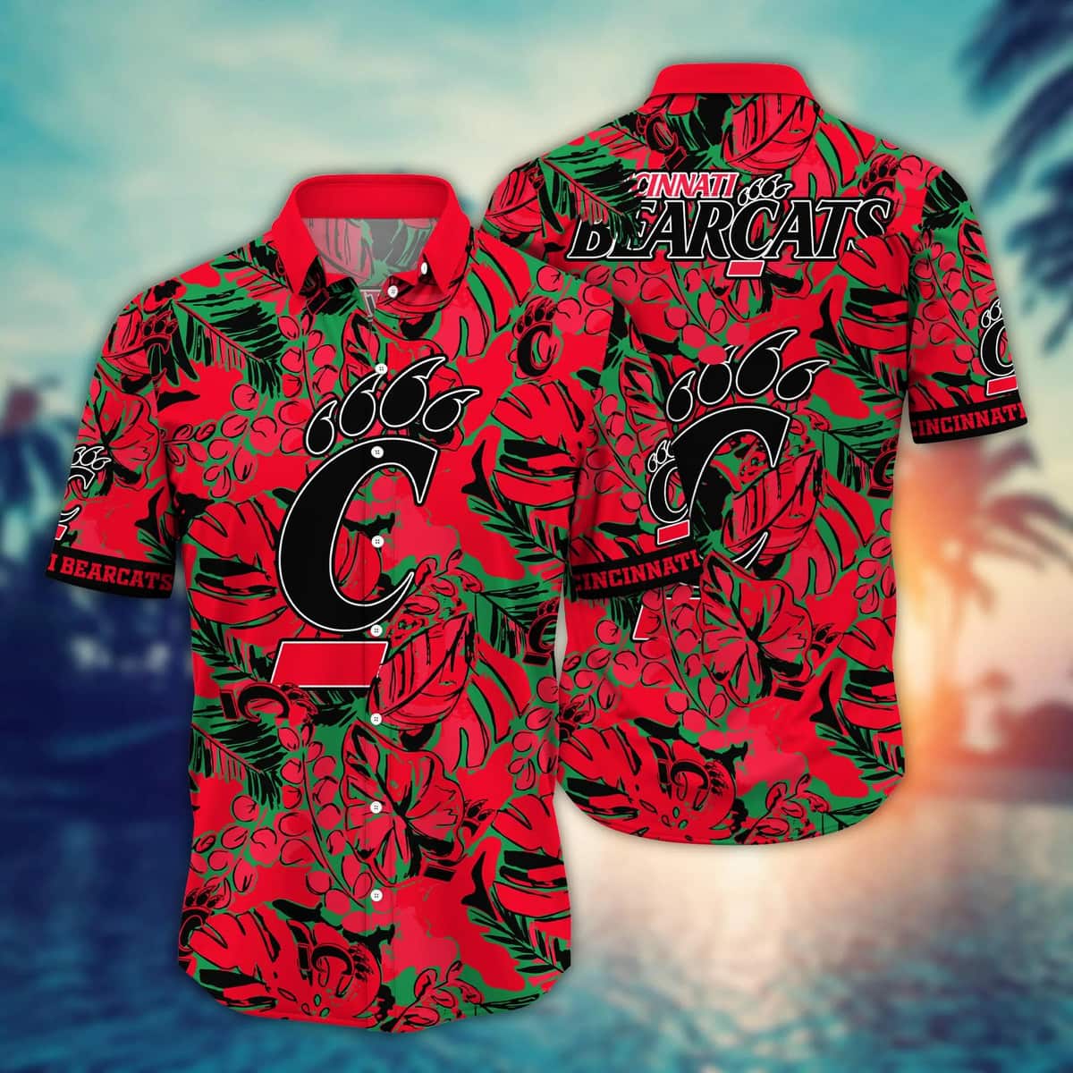 Red Aloha NCAA Cincinnati Bearcats Hawaiian Shirt Beach Gift For Friend Red Aloha NCAA Cincinnati Bearcats Hawaiian Shirt Beach Gift For Friend