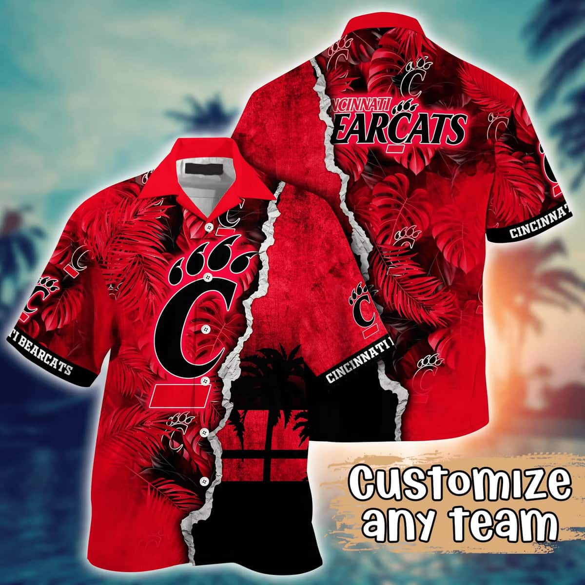 Cincinnati Bearcats Hawaiian Shirt Customize Name Summer Holiday Gift Cincinnati Bearcats Hawaiian Shirt Customize Name Summer Holiday Gift