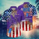 NCAA Northwestern Wildcats Hawaiian Shirt Fireworks Independence Day