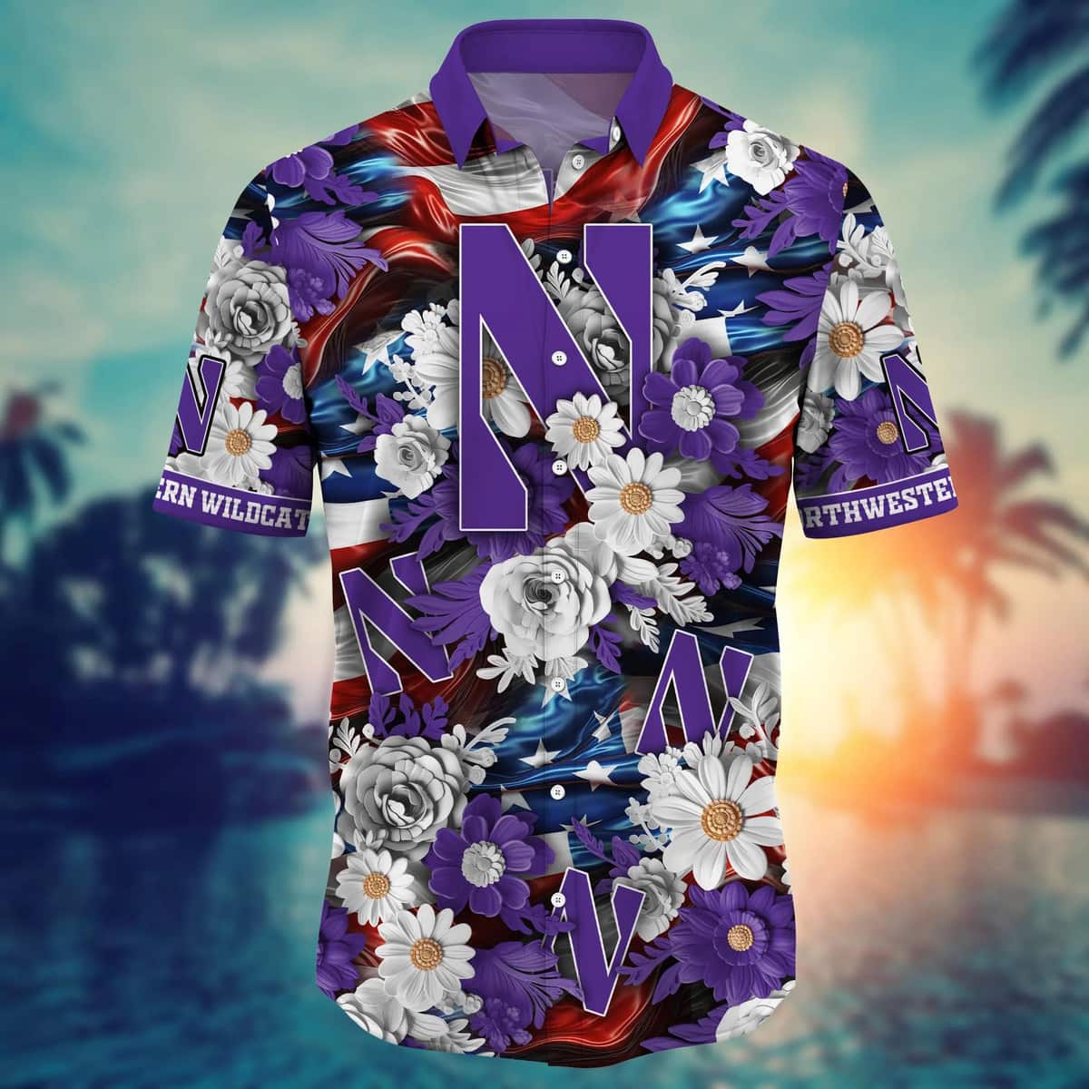 NCAA Northwestern Wildcats Hawaiian Shirt Independence Day Gift For Beach Lovers