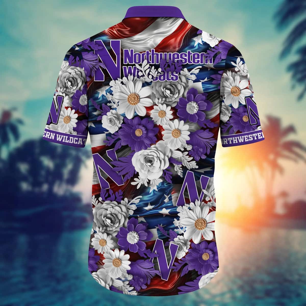 NCAA Northwestern Wildcats Hawaiian Shirt Independence Day Gift For Beach Lovers NCAA Northwestern Wildcats Hawaiian Shirt Independence Day Gift For Beach Lovers