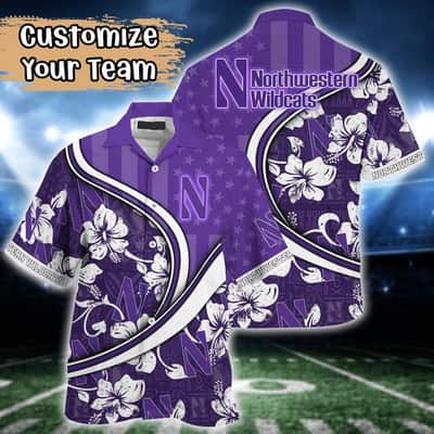 NCAA Northwestern Wildcats Hawaiian Shirt Custom Name Beach Lovers Gift NCAA Northwestern Wildcats Hawaiian Shirt Custom Name Beach Lovers Gift