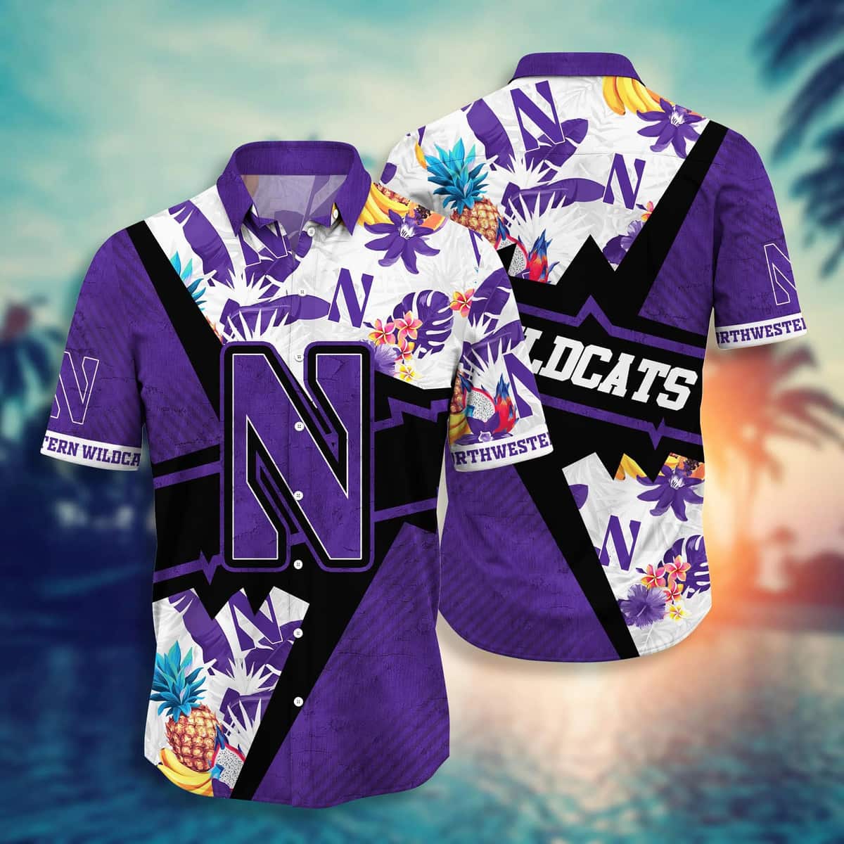 NCAA Northwestern Wildcats Hawaiian Shirt Summer Beach Gift NCAA Northwestern Wildcats Hawaiian Shirt Summer Beach Gift