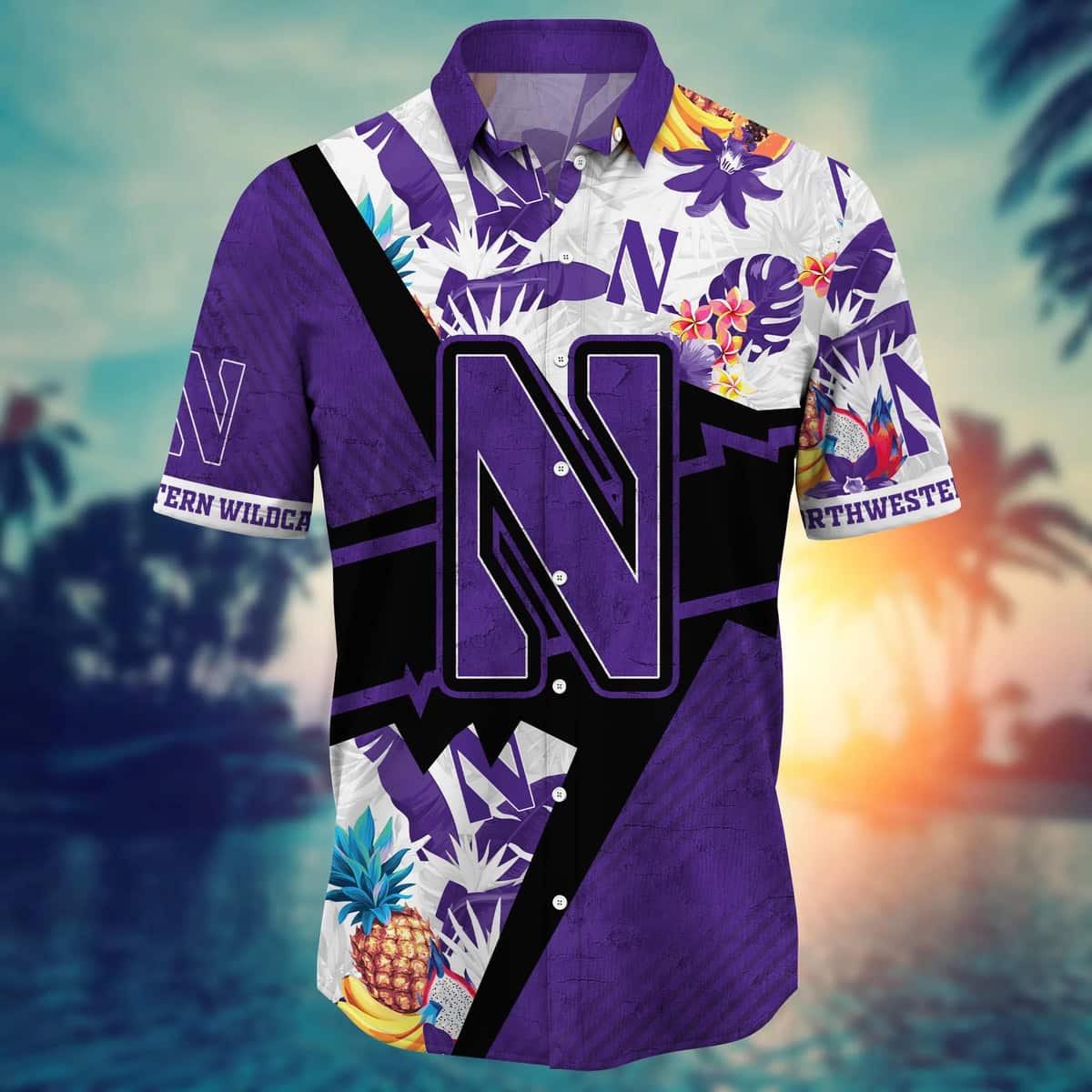NCAA Northwestern Wildcats Hawaiian Shirt Summer Beach Gift NCAA Northwestern Wildcats Hawaiian Shirt Summer Beach Gift