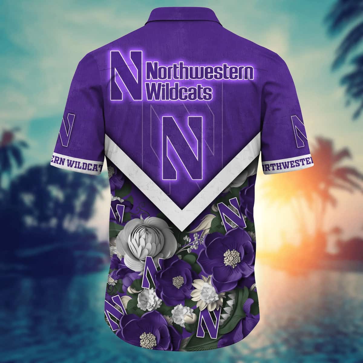 NCAA Northwestern Wildcats Hawaiian Shirt Practical Beach Gift