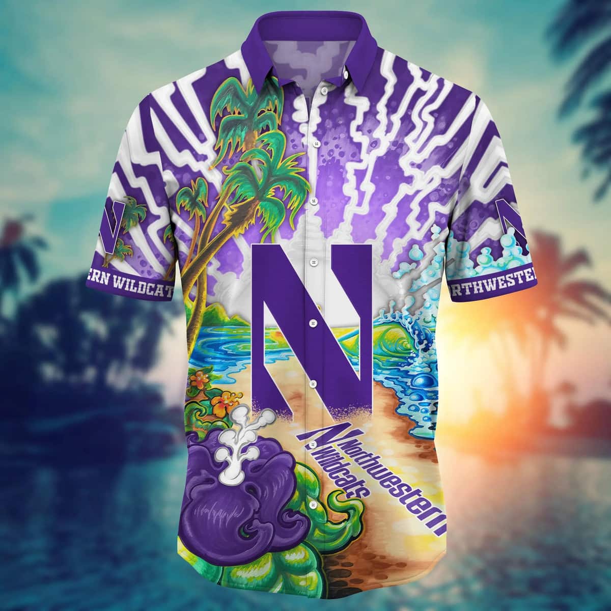 NCAA Northwestern Wildcats Hawaiian Shirt Summer Holiday Gift