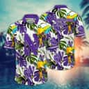 NCAA Northwestern Wildcats Hawaiian Shirt Birds And Palm Leaves NCAA Northwestern Wildcats Hawaiian Shirt Birds And Palm Leaves