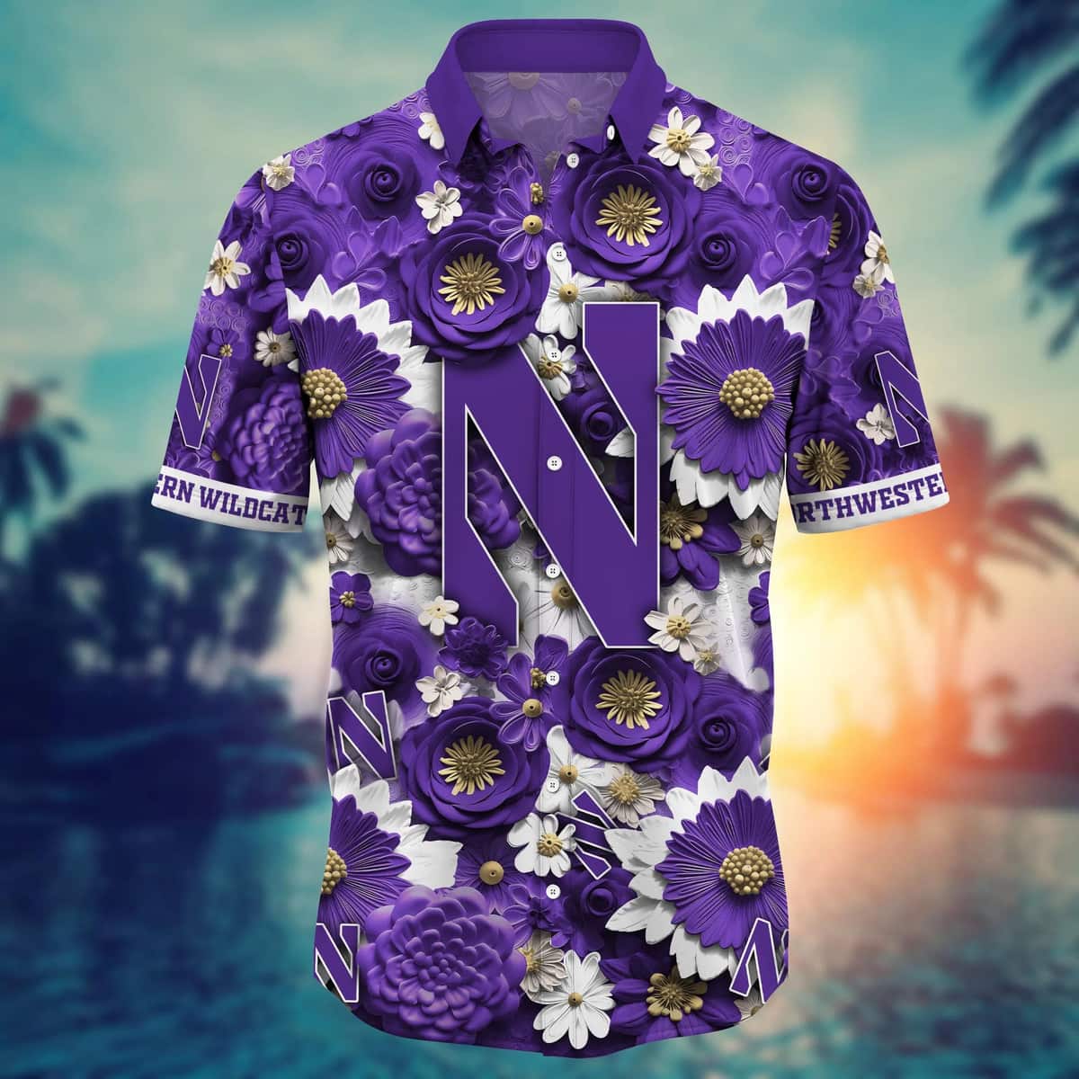Floral Aloha NCAA Northwestern Wildcats Hawaiian Shirt Trendy Summer Gift