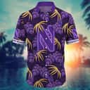 NCAA Northwestern Wildcats Hawaiian Shirt Palm Leaves Pattern
