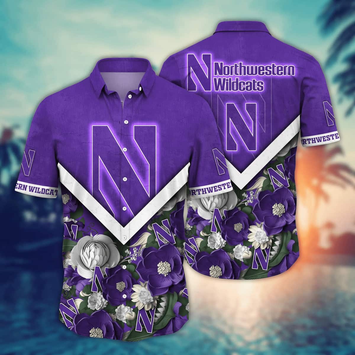 NCAA Northwestern Wildcats Hawaiian Shirt Gift For Sports Dad NCAA Northwestern Wildcats Hawaiian Shirt Gift For Sports Dad