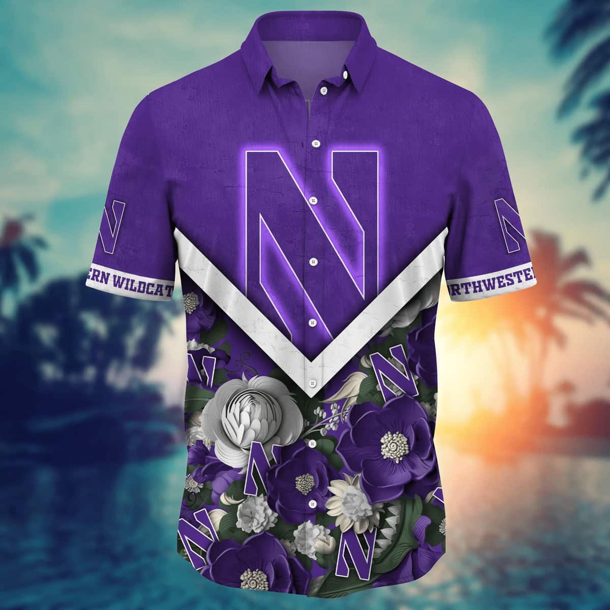 NCAA Northwestern Wildcats Hawaiian Shirt Gift For Sports Dad NCAA Northwestern Wildcats Hawaiian Shirt Gift For Sports Dad