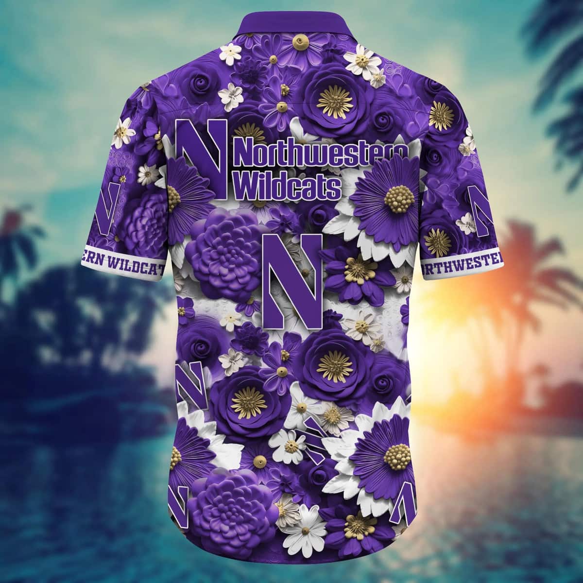 Floral Aloha NCAA Northwestern Wildcats Hawaiian Shirt Summer Gift For Friend