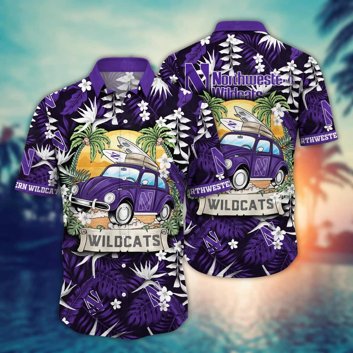 Northwestern Wildcats NCAA Hawaiian Shirt Gift For Beach Trip Northwestern Wildcats NCAA Hawaiian Shirt Gift For Beach Trip