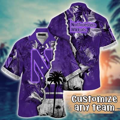 Northwestern Wildcats NCAA Hawaiian Shirt Custom Name Beach Lovers Gift