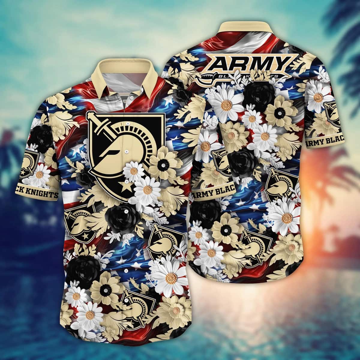 Floral Aloha NCAA Army Black Knights Hawaiian Shirt Independence Day Floral Aloha NCAA Army Black Knights Hawaiian Shirt Independence Day