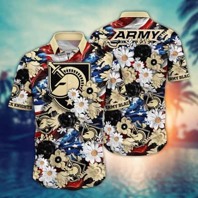Floral Aloha NCAA Army Black Knights Hawaiian Shirt Independence Day