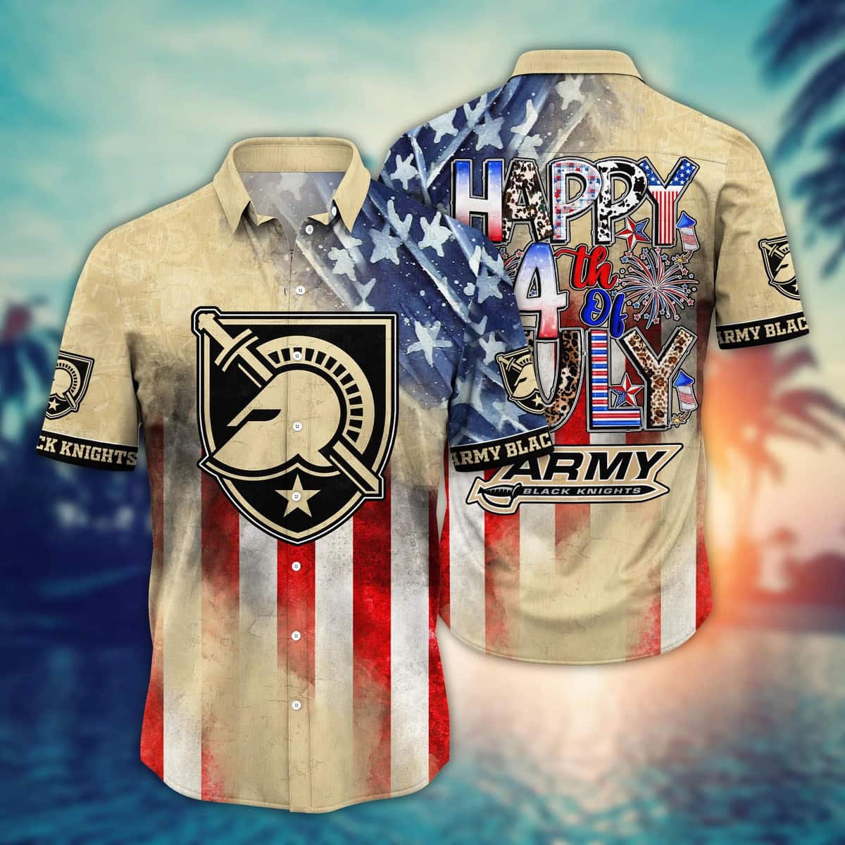 NCAA Army Black Knights Hawaiian Shirt Independence Day Happy 4th Of July NCAA Army Black Knights Hawaiian Shirt Independence Day Happy 4th Of July