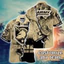 Vintage Aloha NCAA Army Black Knights Hawaiian Shirt Custom Name