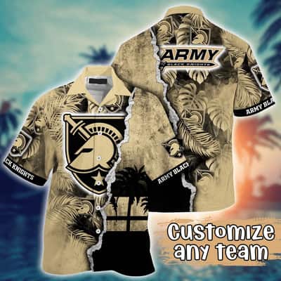 Vintage Aloha NCAA Army Black Knights Hawaiian Shirt Custom Name