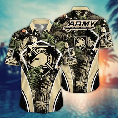 NCAA Army Black Knights Hawaiian Shirt Palm Leaves Pattern