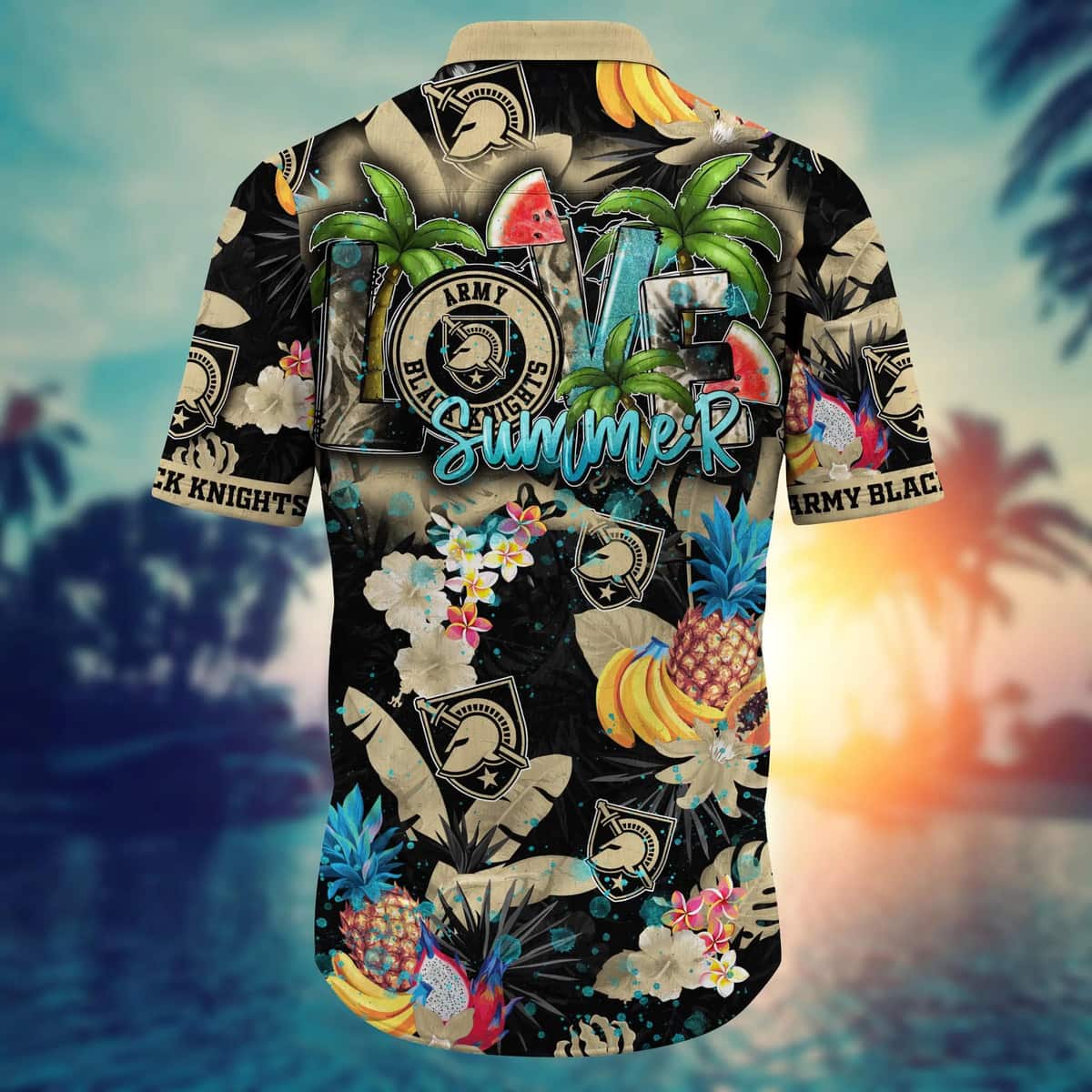 Summer Aloha NCAA Army Black Knights Hawaiian Shirt Tropical Fruit Pattern Summer Aloha NCAA Army Black Knights Hawaiian Shirt Tropical Fruit Pattern