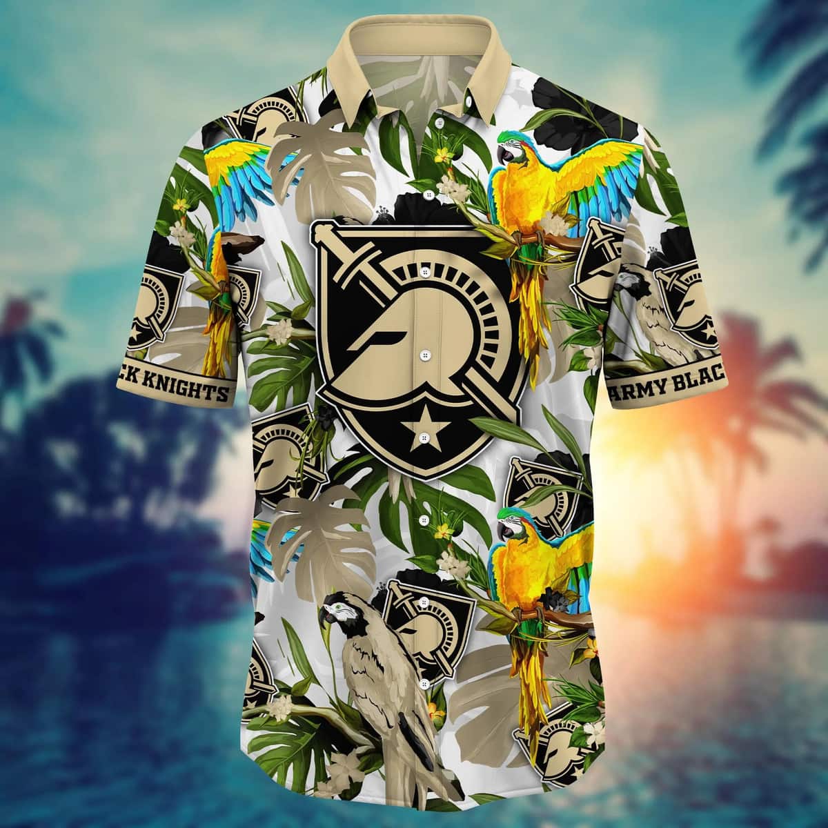 NCAA Army Black Knights Hawaiian Shirt Birds And Palm Leaves Beach Lovers Gift NCAA Army Black Knights Hawaiian Shirt Birds And Palm Leaves Beach Lovers Gift