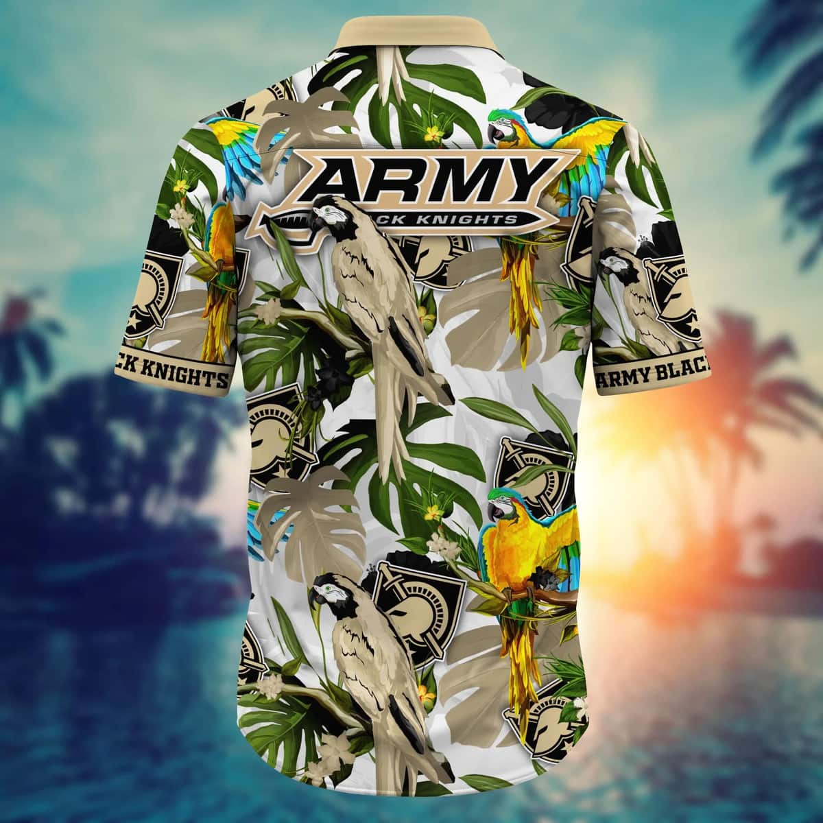 NCAA Army Black Knights Hawaiian Shirt Birds And Palm Leaves Beach Lovers Gift