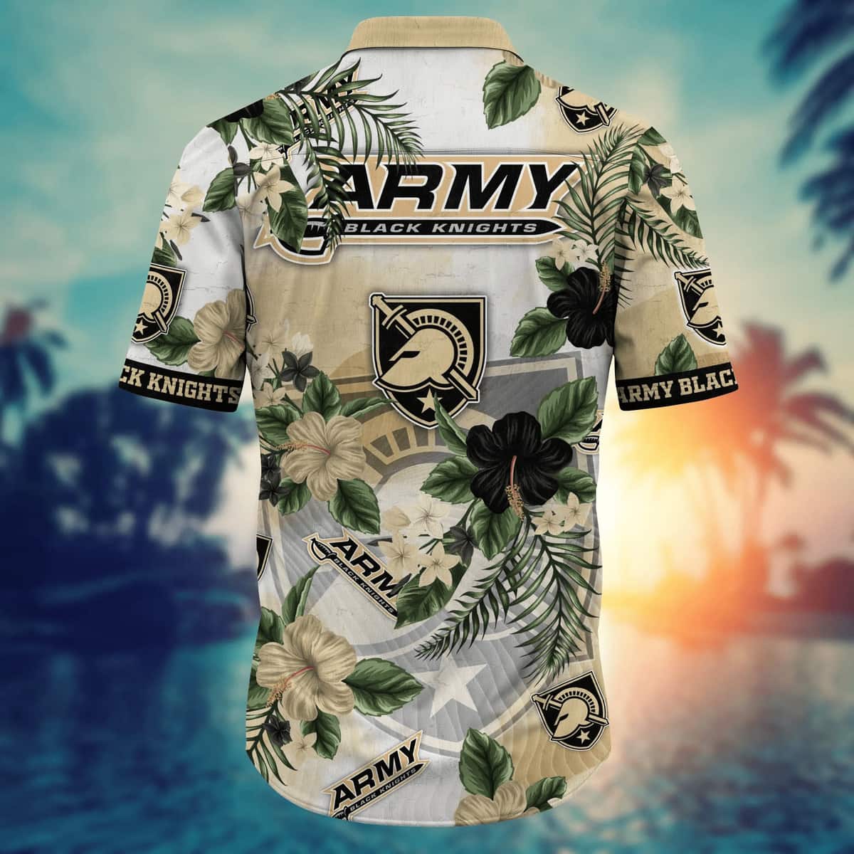 NCAA Army Black Knights Hawaiian Shirt Hibiscus Flowers Pattern