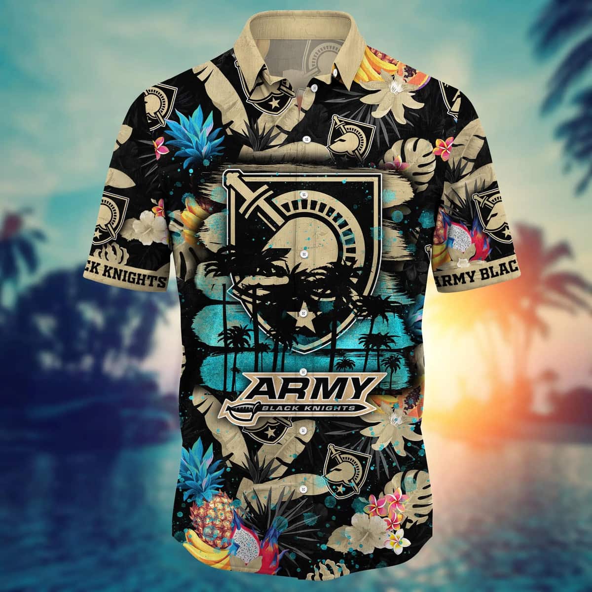 Summer Aloha NCAA Army Black Knights Hawaiian Shirt Tropical Fruit Pattern Beach Lovers Gift