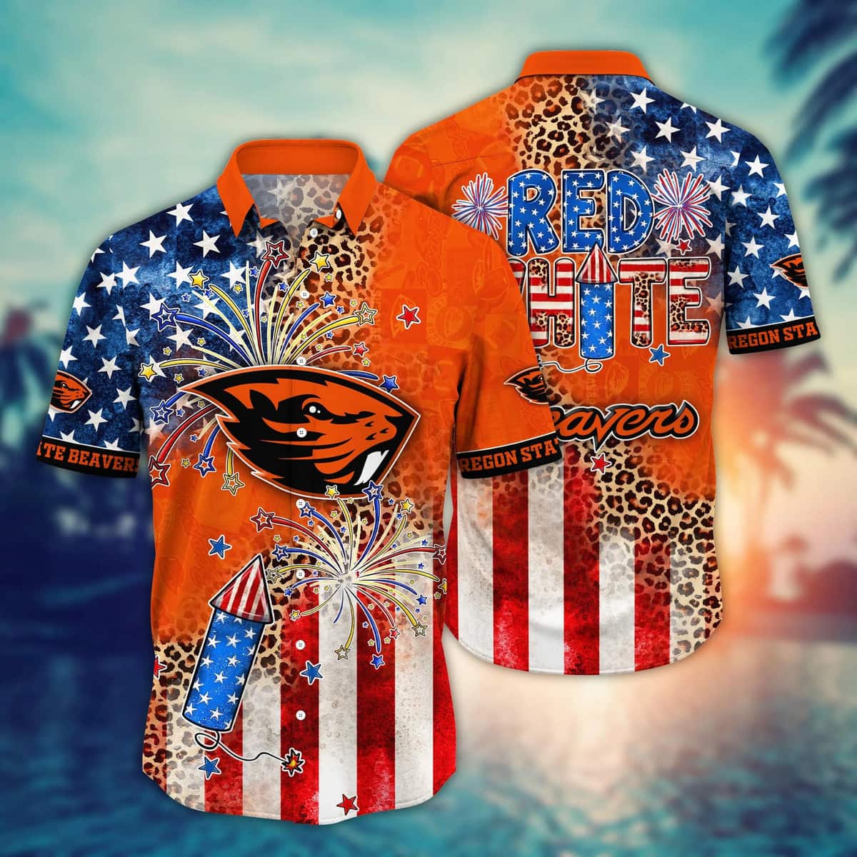 NCAA Oregon State Beavers Hawaiian Shirt Independence Day Gift For Beach Lovers NCAA Oregon State Beavers Hawaiian Shirt Independence Day Gift For Beach Lovers