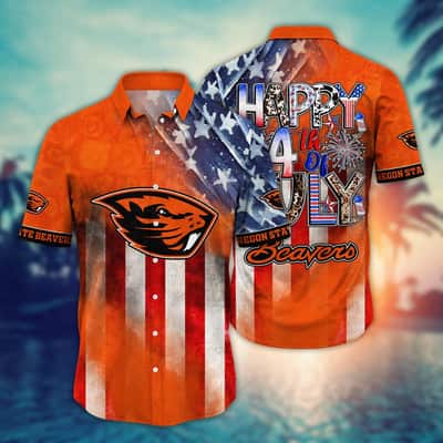 NCAA Oregon State Beavers Hawaiian Shirt Independence Day Happy 4th Of July