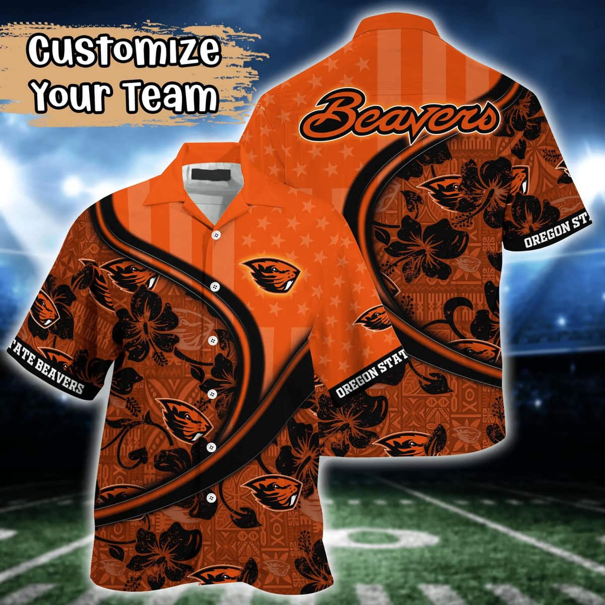 NCAA Oregon State Beavers Hawaiian Shirt Custom Name NCAA Oregon State Beavers Hawaiian Shirt Custom Name