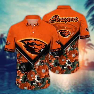 Floral Aloha NCAA Oregon State Beavers Hawaiian Shirt Summer Beach Gift
