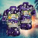 NCAA Northwestern Wildcats Hawaiian Shirt Palm Leaves Pattern Summer Beach Gift