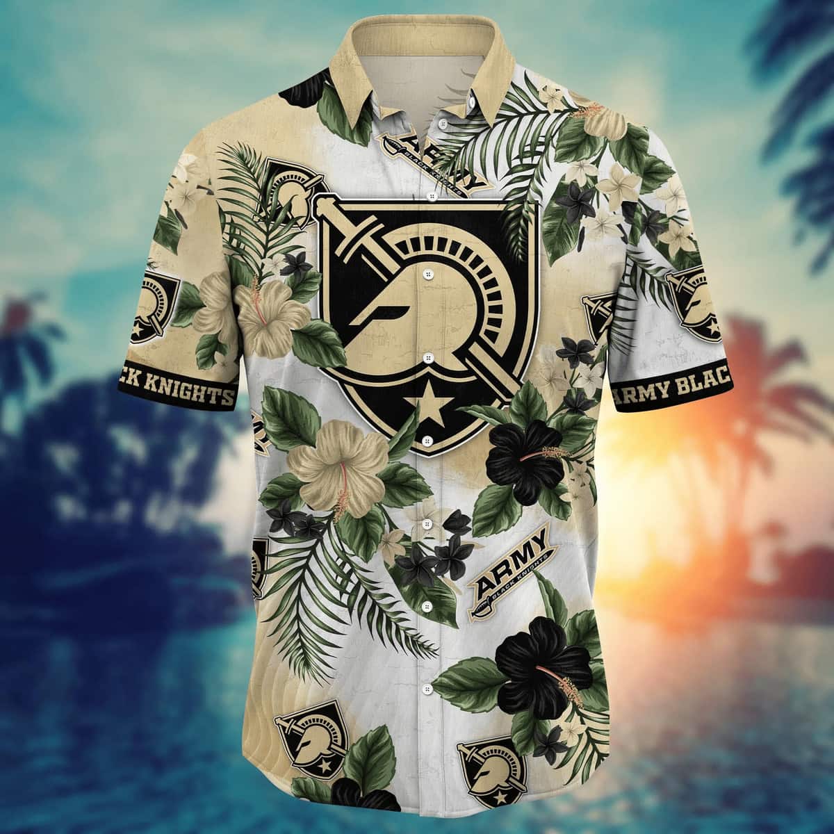 Army Black Knights NCAA Hawaiian Shirt Hibiscus Flowers Pattern Army Black Knights NCAA Hawaiian Shirt Hibiscus Flowers Pattern