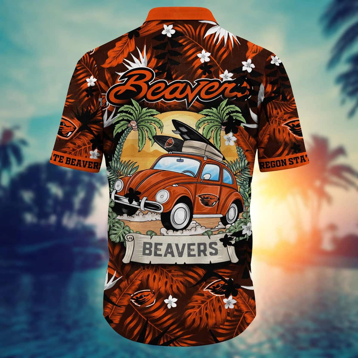 Oregon State Beavers NCAA Hawaiian Shirt Palm Leaves Pattern Best Beach Gift
