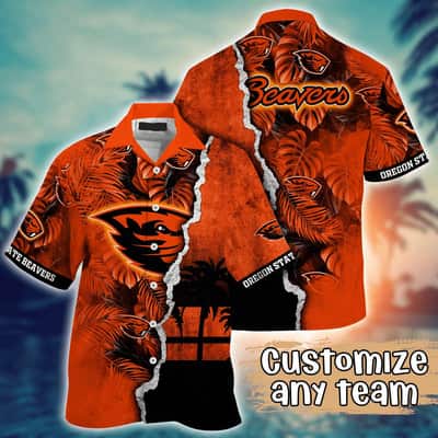 NCAA Oregon State Beavers Hawaiian Shirt Custom Name Beach Gift For Dad
