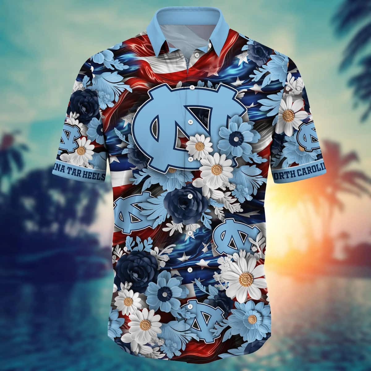 Floral Aloha NCAA North Carolina Tar Heels Hawaiian Shirt Independence Day Floral Aloha NCAA North Carolina Tar Heels Hawaiian Shirt Independence Day