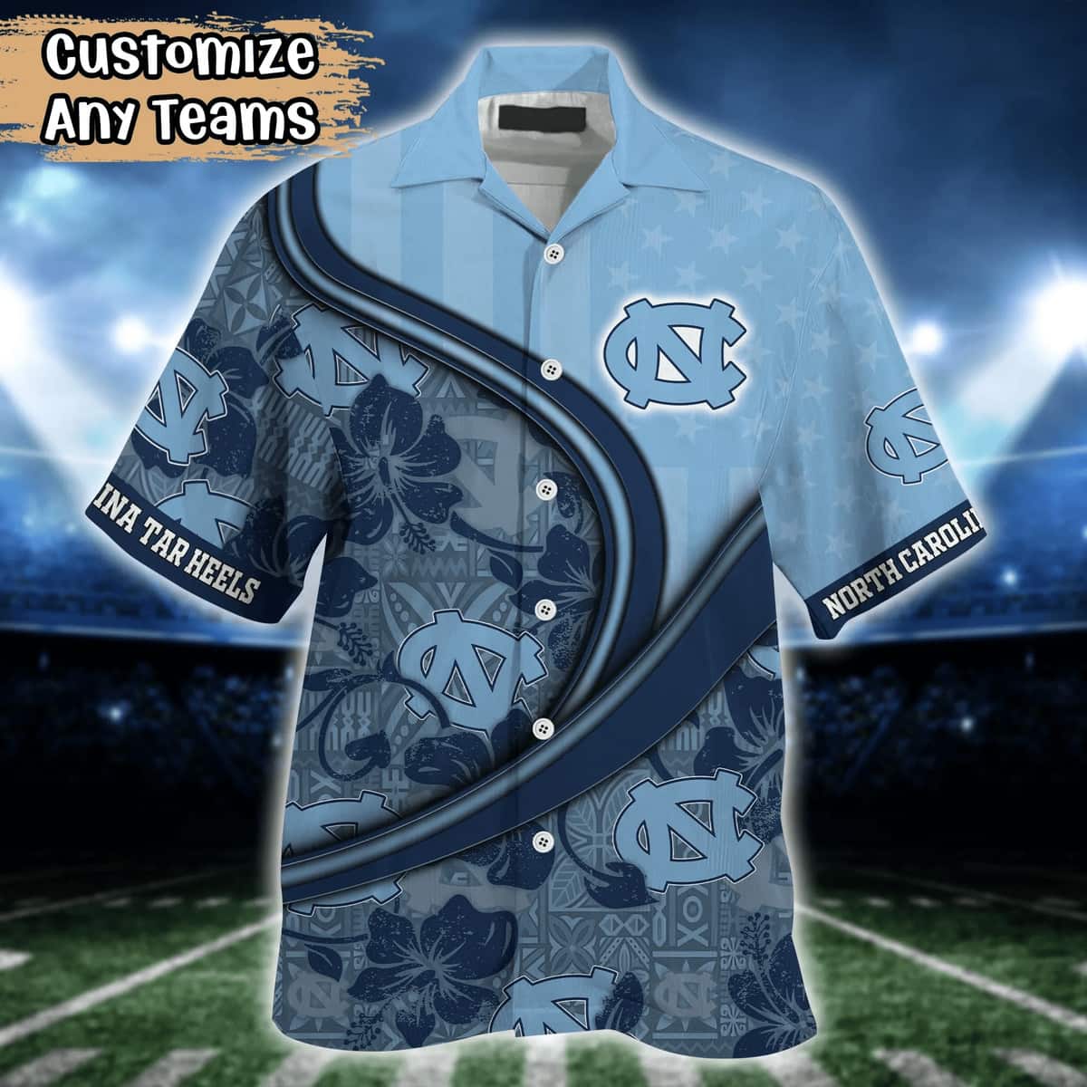 NCAA North Carolina Tar Heels Hawaiian Shirt Custom Name Beach Gift For Friend NCAA North Carolina Tar Heels Hawaiian Shirt Custom Name Beach Gift For Friend