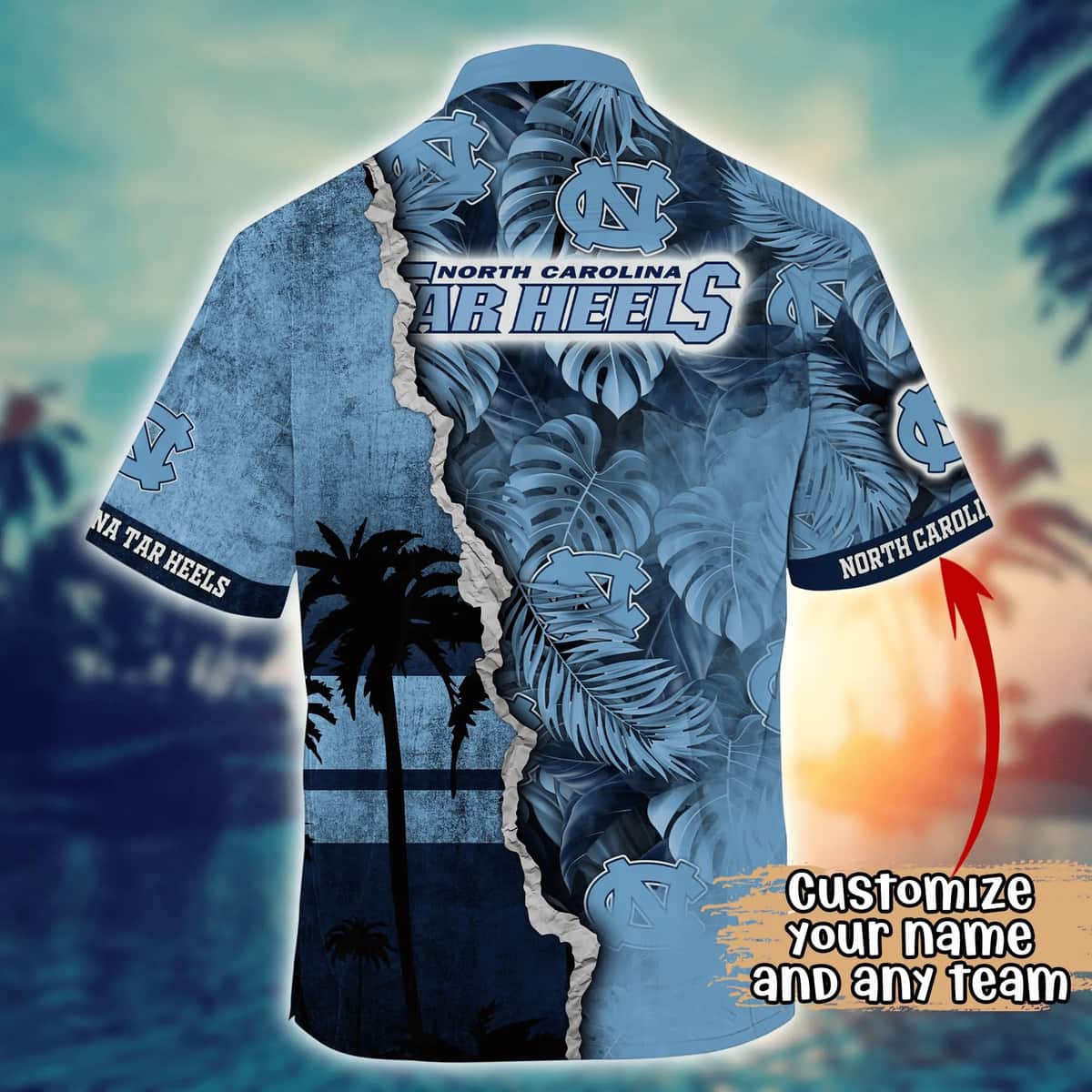 Summer Aloha NCAA North Carolina Tar Heels Hawaiian Shirt Custom Name Summer Gift For Friend Summer Aloha NCAA North Carolina Tar Heels Hawaiian Shirt Custom Name Summer Gift For Friend