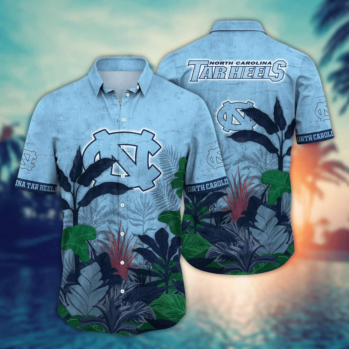 Tropical Aloha NCAA North Carolina Tar Heels Hawaiian Shirt Beach Gift For Dad