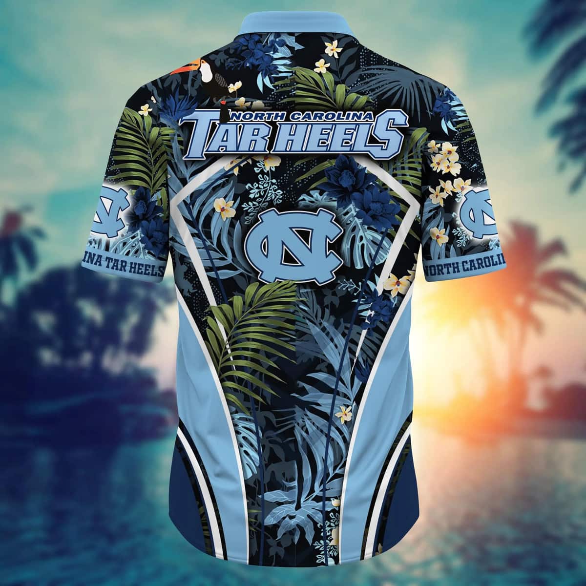 NCAA North Carolina Tar Heels Hawaiian Shirt Palm Leaves Pattern Practical Beach Gift NCAA North Carolina Tar Heels Hawaiian Shirt Palm Leaves Pattern Practical Beach Gift