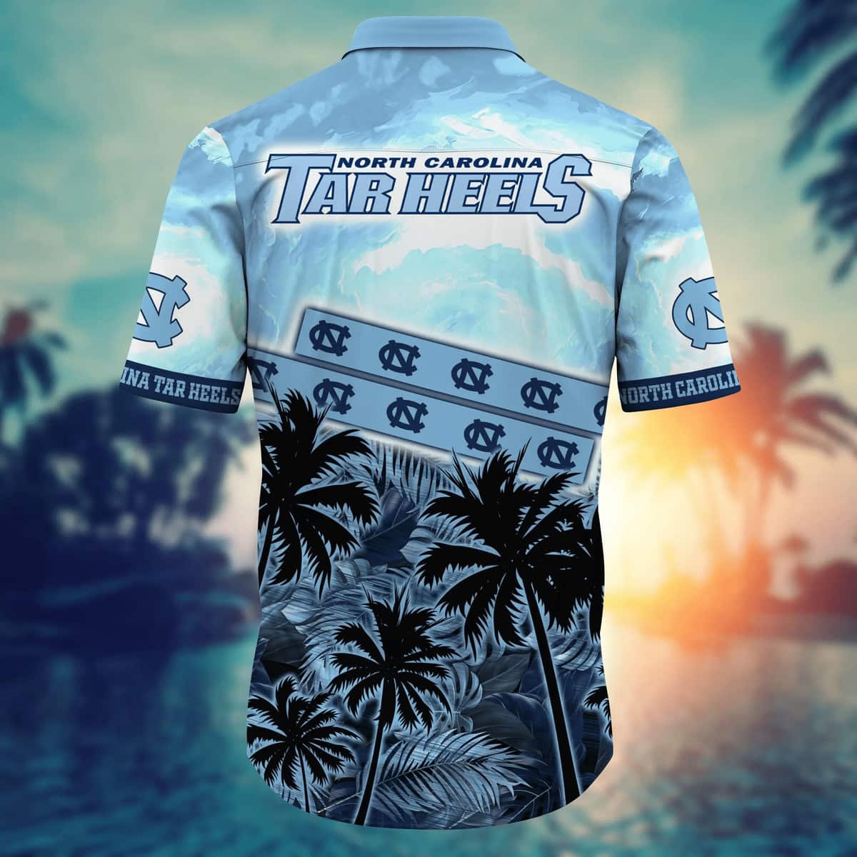 Vintage Aloha NCAA North Carolina Tar Heels Hawaiian Shirt Palm Trees Pattern Vintage Aloha NCAA North Carolina Tar Heels Hawaiian Shirt Palm Trees Pattern