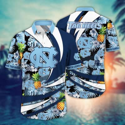 NCAA North Carolina Tar Heels Hawaiian Shirt Pineapple Pattern
