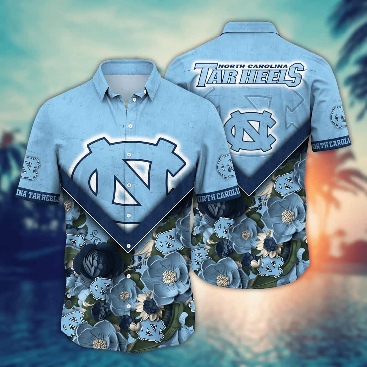 NCAA North Carolina Tar Heels Hawaiian Shirt Beach Gift For Him NCAA North Carolina Tar Heels Hawaiian Shirt Beach Gift For Him