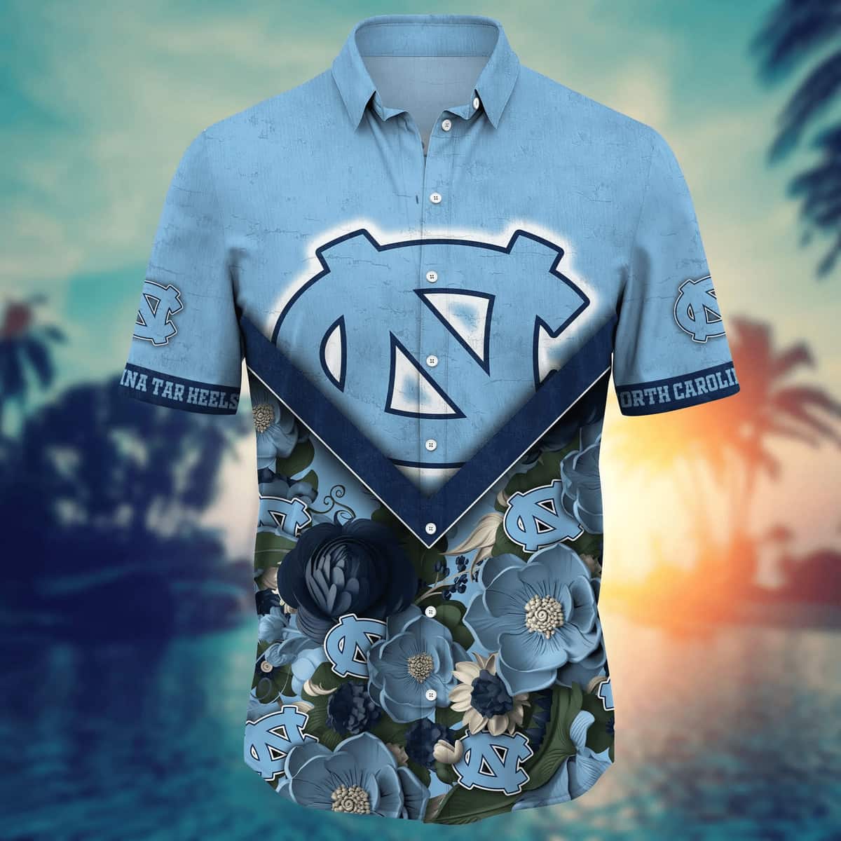 NCAA North Carolina Tar Heels Hawaiian Shirt Beach Gift For Him NCAA North Carolina Tar Heels Hawaiian Shirt Beach Gift For Him