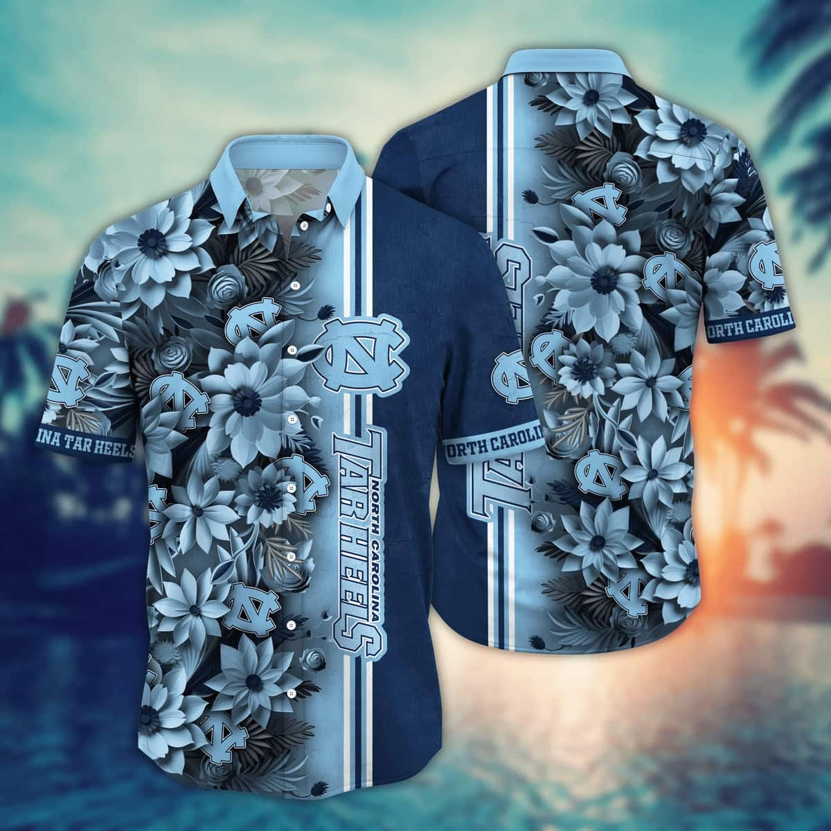 Floral Aloha NCAA North Carolina Tar Heels Hawaiian Shirt Summer Vacation Gift