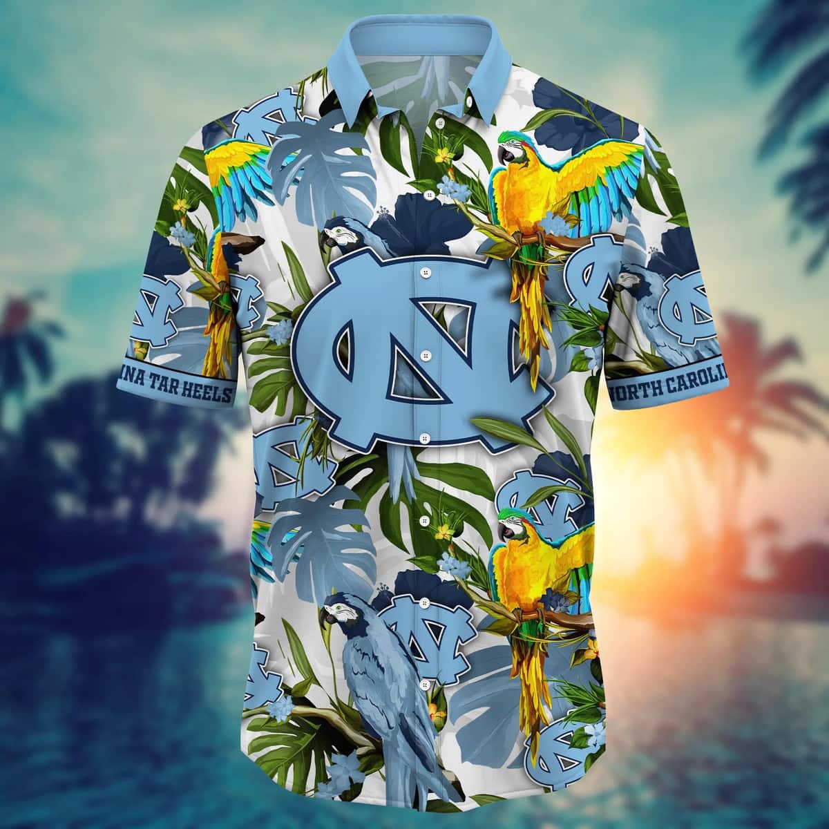 Summer Aloha NCAA North Carolina Tar Heels Hawaiian Shirt Birds And Palm Leaves Summer Aloha NCAA North Carolina Tar Heels Hawaiian Shirt Birds And Palm Leaves